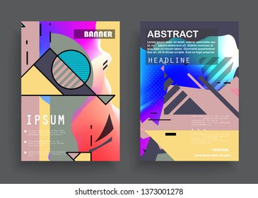Liquid color background design. A4 format. Futuristic design posters