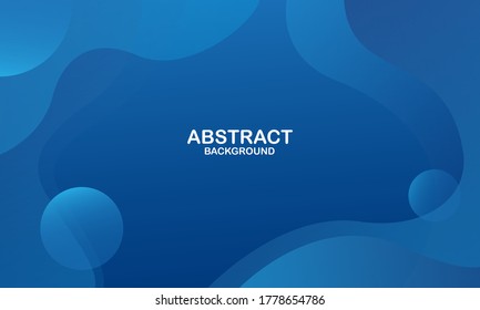 Flüssige Hintergrunddesigns. Blaue Elemente mit fließendem Farbverlauf. Dynamische Formen-Zusammensetzung. Vektorgrafik