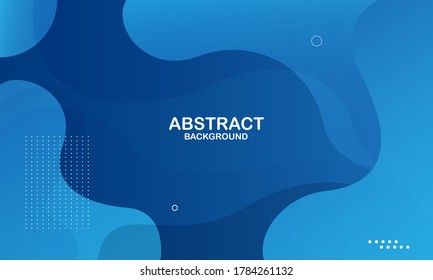 Liquid color background design. Blue elements with fluid gradient. Dynamic shapes composition. Eps10 vector