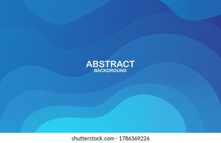 Liquid color background design. Blue elements with fluid gradient. Dynamic shapes composition. Vector illustration