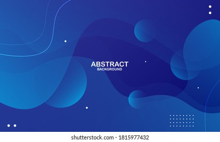 Liquid Color Background Design. Blue Elements With Fluid Gradient. Dynamic Shapes Composition. Eps10 Vector