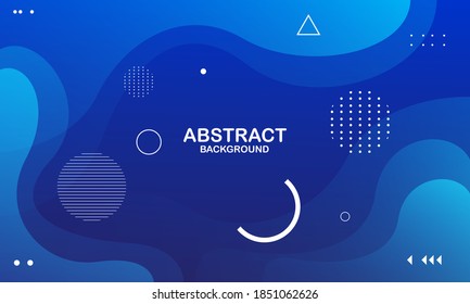 Diseño de fondo de color líquido. Elementos azules con gradiente de fluido. Composición dinámica de formas. Vector Eps10