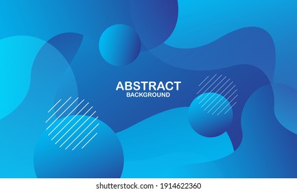 Liquid color background design. Blue elements with fluid gradient. Dynamic shapes composition. Eps10 vector