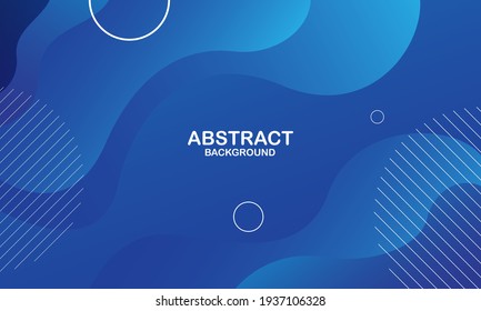 Liquid color background design. Blue elements with fluid gradient. Dynamic shapes composition. Vector illustration