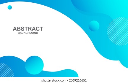 Liquid color background design. Blue fluid shapes composition with trendy gradients. Vector illustration