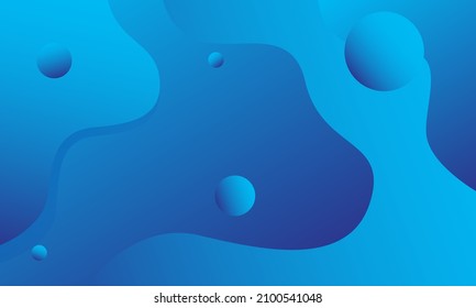 Liquid color background design. Blue elements with fluid gradient. Dynamic shapes composition. Vector illustration