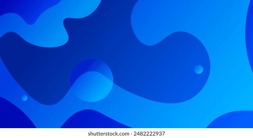 Liquid color background design. Blue elements with fluid gradient. Dynamic shapes composition. Vector eps10 
