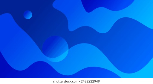 Diseño de fondo de color líquido. Elementos azules con gradiente fluido. Composición de Formas dinámicas. Vector eps10 