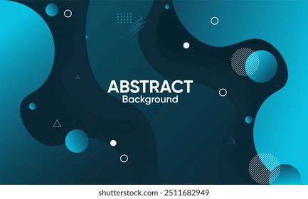 Hintergrunddesign in flüssiger Farbe. Blaue Elemente mit Fließgefälle. Dynamische Formenzusammensetzung. Vektorgrafik