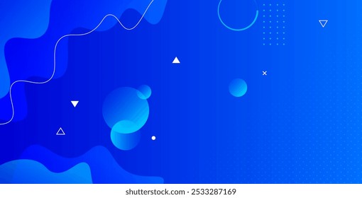 Projeto de fundo de cor líquida com elementos azuis e gradiente de fluido. Apresenta composição de formas dinâmicas e padrões geométricos abstratos, perfeito para projetos digitais modernos e projetos criativos.