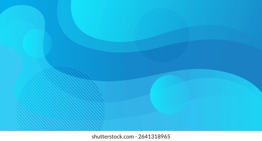 Liquid color background design. Blue elements with fluid gradient. Dynamic shapes composition. Vector illustration
