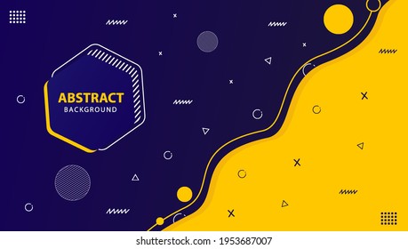 Liquid color background design. Composition of fluid gradient shapes. Futuristic design poster. blue and yellow color