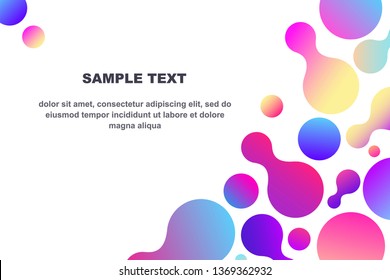 The liquid color background Design concept Abstract composition of fluid shapes with trendy multicolored gradients Template with copy space
