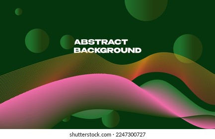Liquid color background design. Dark green element with fluid gradient. Dynamic shape composition. Vector illustration. Eps 10