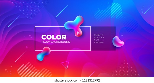 Liquid color background design  Fluid gradient shapes composition  Futuristic design posters  Eps10 vector 