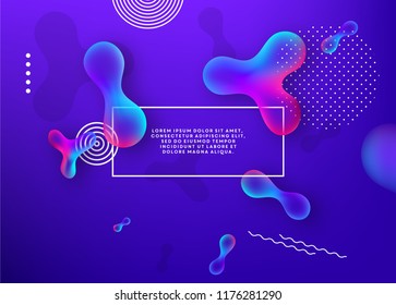 Liquid color background design. Fluid gradient shapes futuristic poster illustration. Eps10 vector.