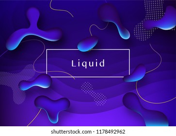 Diseño de fondo de color líquido. El gradiente fluido forma una ilustración futurista del afiche. Vector Eps10.