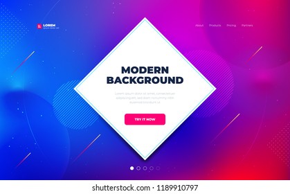 Liquid color background design. Fluid gradient shapes composition. Futuristic design landing page. Eps10 vector.