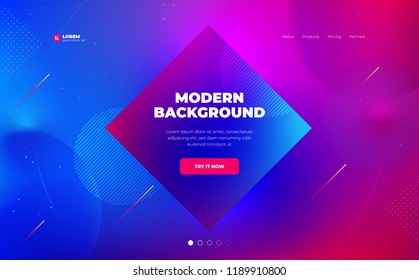 Liquid color background design. Fluid gradient shapes composition. Futuristic design landing page. Eps10 vector.