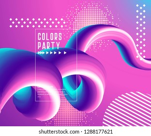Liquid color background design. Fluid gradient shapes composition