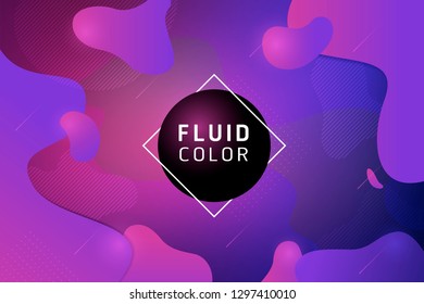 Liquid color background design. Fluid shapes composition with trendy gradients. Modern and futuristic design for cover and poster. 