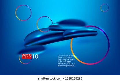 Liquid color background design Fluid gradient shapes composition futuristic