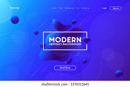 Liquid color background design. Fluid gradient shapes composition. Futuristic design concept, can be used as landing page template. Vector illustration