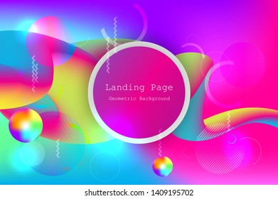 Liquid color background design with Fluid gradient shapes composition and Futuristic design landing page. Eps10