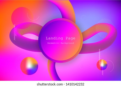 Liquid color background design with Fluid gradient shapes composition and Futuristic design landing page. Eps10