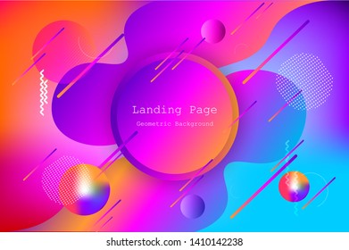 Liquid color background design with Fluid gradient shapes composition and Futuristic design landing page. Eps10