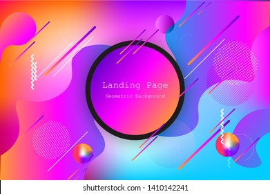 Liquid color background design with Fluid gradient shapes composition and Futuristic design landing page. Eps10
