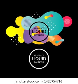 Diseño de fondo de color líquido, composición de formas de degradado fluido. Carteles de diseño futurista