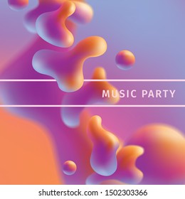 Liquid color background design. Fluid gradient shapes composition. Gradient abstract banners with flowing liquid shapes. Eps10 vector. 3D  dynamical colored forms. Music party, dance club or concert