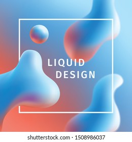 Liquid color background design. Fluid gradient shapes composition. Gradient abstract banners with flowing liquid shapes. Eps10 vector. 3D  dynamical colored forms. Red and blue background. Gift card.