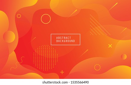 Liquid color background design. Fluid gradient shapes composition. Orange elements with fluid gradient. Futuristic design posters. Vector illustration