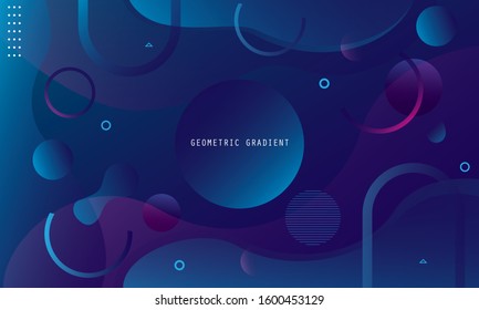Liquid color background design. Fluid gradient shapes composition. Blue fluid shapes composition with trendy gradients. Creative geometric wallpaper. Futuristic design posters. Eps10 vector