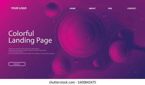 Liquid color background design. Fluid gradient shapes composition. Pink fluid shapes composition with trendy gradients. Futuristic design posters. Eps10 vector