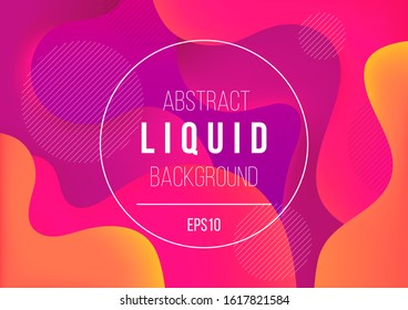 Liquid color background design with fluid gradient shapes composition. Dynamical colored forms and waves. Futuristic template for landing page, poster, banner, cover, presentation. Vector illustration