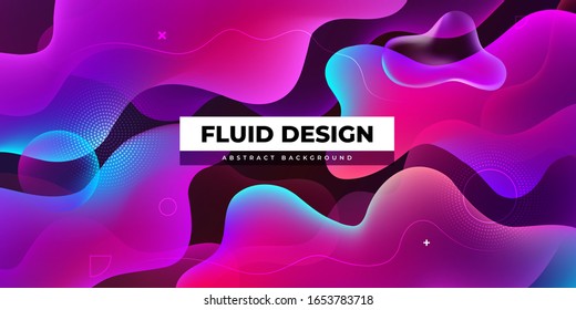 Liquid color background design. Fluid gradient shapes composition. Futuristic design posters. Eps10 vector.