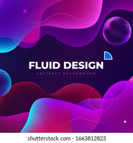 Flüssige Hintergrunddesigns. Zusammensetzung der flüssigen Farbverläufe. Futuristische Design-Plakate. EPS10 Vektorillustration.