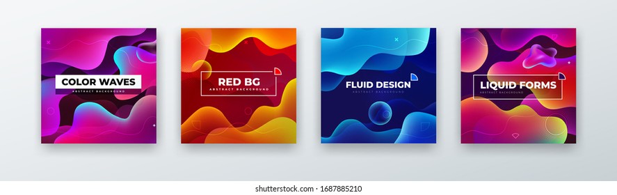 Liquid Color Background Design. Fluid Gradient Abstract Shapes Composition. Futuristic Design Background for Social Banner and Poster. Eps10 vector