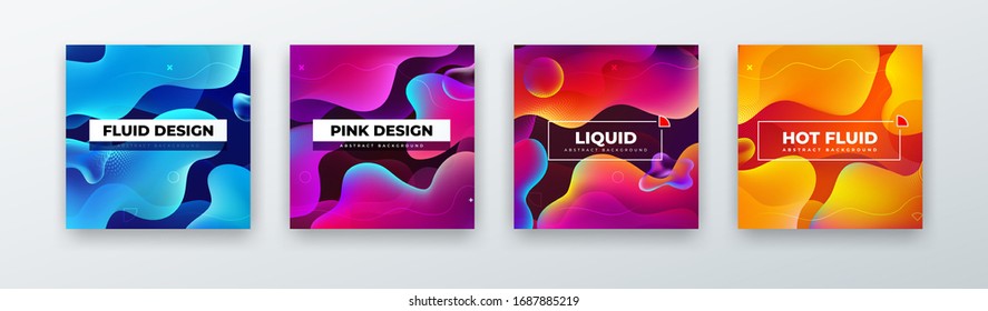 Liquid Color Background Design. Fluid Gradient Abstract Shapes Composition. Futuristic Design Background for Social Banner and Poster. Eps10 vector