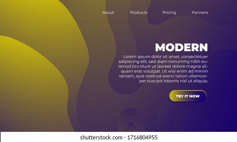 Liquid color background design. Fluid gradient shapes composition. Futuristic design posters, Landing Page, Banner. Eps10 vector.