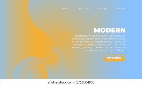 Liquid color background design. Fluid gradient shapes composition. Futuristic design posters, Landing Page, Banner. Eps10 vector.