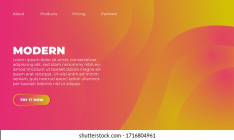 Liquid color background design. Fluid gradient shapes composition. Futuristic design posters, Landing Page, Banner. Eps10 vector.