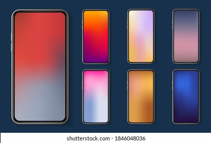 Liquid color background design. Fluid gradient shapes composition. Mobile application screen page backgrounds set with plastic effect. Modern vector template for brochure, leaflet,flyer,cover,catalog 