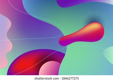 Diseño de fondo de color líquido. Composición de degradados de dinámica de fluidos. Carteles de diseño futurista.