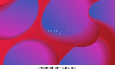 Liquid color background design. Fluid gradient shapes composition. Futuristic bubbles abstract shapes in red and blue colors