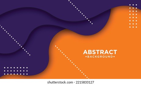 Diseño de fondo de color líquido. Composición de formas fluidas de color naranja y púrpura.