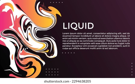 Diseño de fondo de color líquido. Composición del gradiente fluido. Ilustración creativa para afiche, web, aterrizaje, página, portada, anuncio, saludo, tarjeta, promoción. Vector Eps 10.